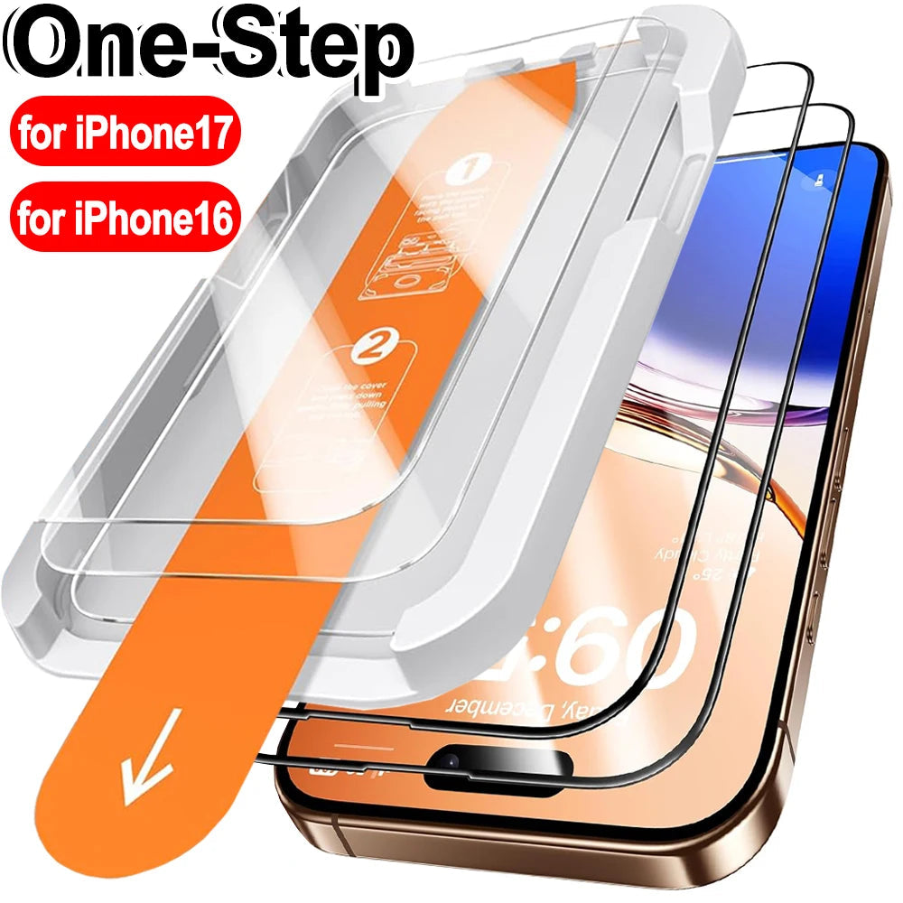 For IPhone 17 ProMax/17 Pro/17 Air Easy To Install Tempered Glass Screen Protectors Shatterproof Films for IPhone 17 16 16Pro RELUX.STORE