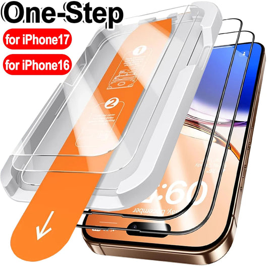 For IPhone 17 ProMax/17 Pro/17 Air Easy To Install Tempered Glass Screen Protectors Shatterproof Films for IPhone 17 16 16Pro RELUX.STORE