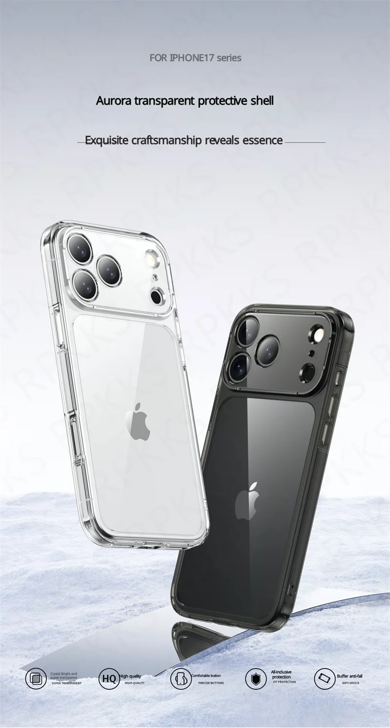 Luxury Hybrid Transparent Shockproof Phone Case For iPhone 17 Pro Max 17 Air 17Pro Max Clear Hard Acrylic Protective Back Cover RELUX.STORE