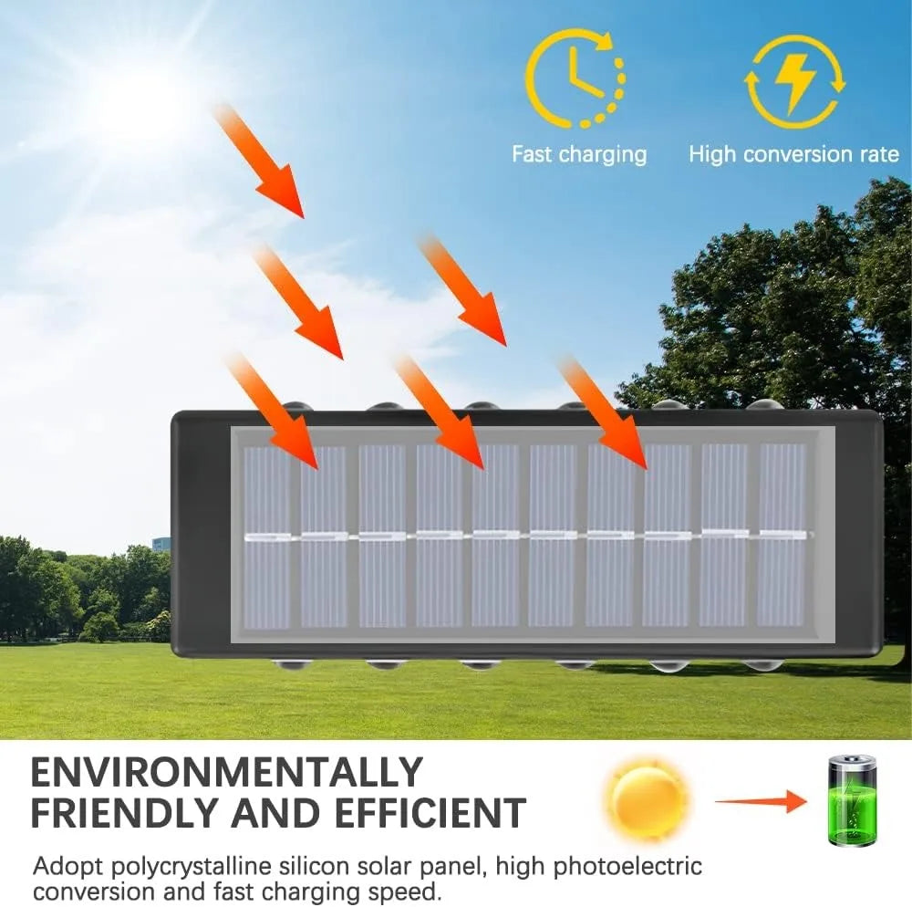 1pc 2/4/6/8/10/12LEDs Solar LED Wall Lights, Outdoor Wall Lamp For Garden, Patio, Ambient Light RELUX.STORE