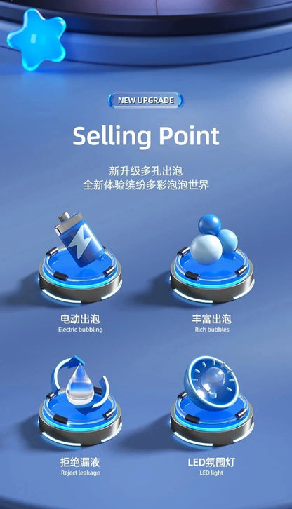 New Porous Astronaut Electric Bubble Gun Kid Toy Bubbles Machine Automatic Soap Blower with Light Summer Outdoor Party Games toy RELUX.STORE