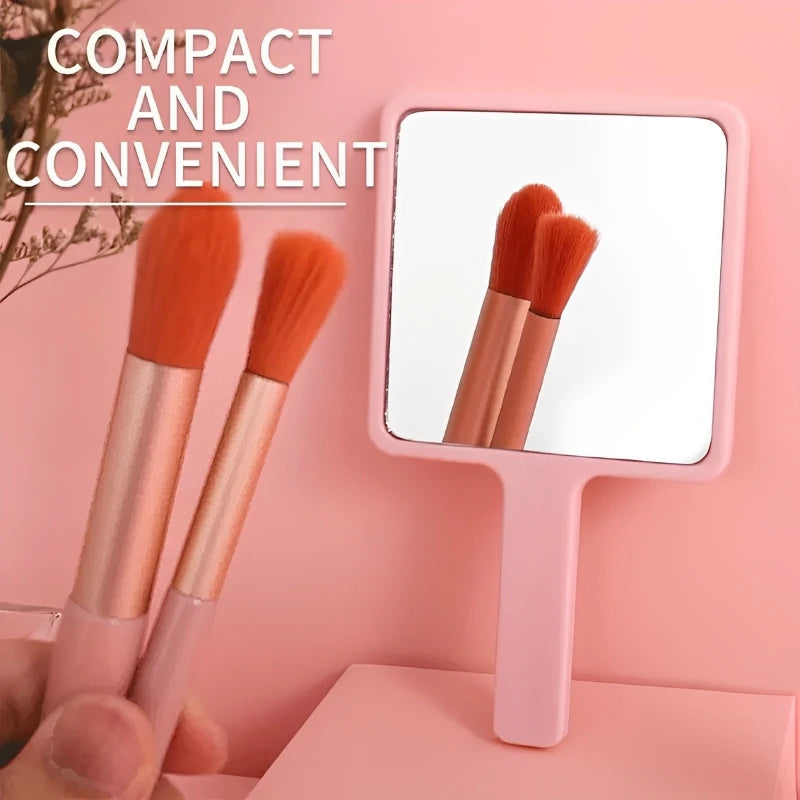 Eyelash Extension Handheld Makeup Mirror Square Vanity Mirror with Plastic Handle Hand High Definition Mirror Beauty Accessories RELUX.STORE