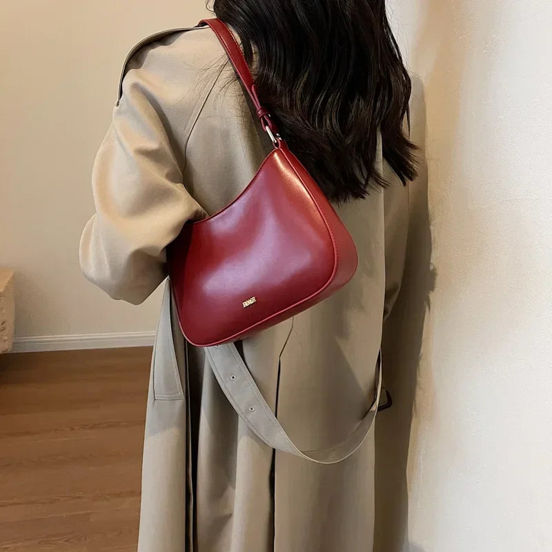 Red Underarm Shoulder Bags for Women 2024 New Texture Leather Crossbody Bag Luxury Designer Wedding Bride Handbags Sling Bag
