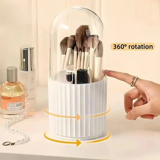 Makeup Brush Storage Box 360 Rotating Makeup Brush Holder Organizer Desktop Lipstick Powder Brush Bucket Comestic Tools Box RELUX.STORE