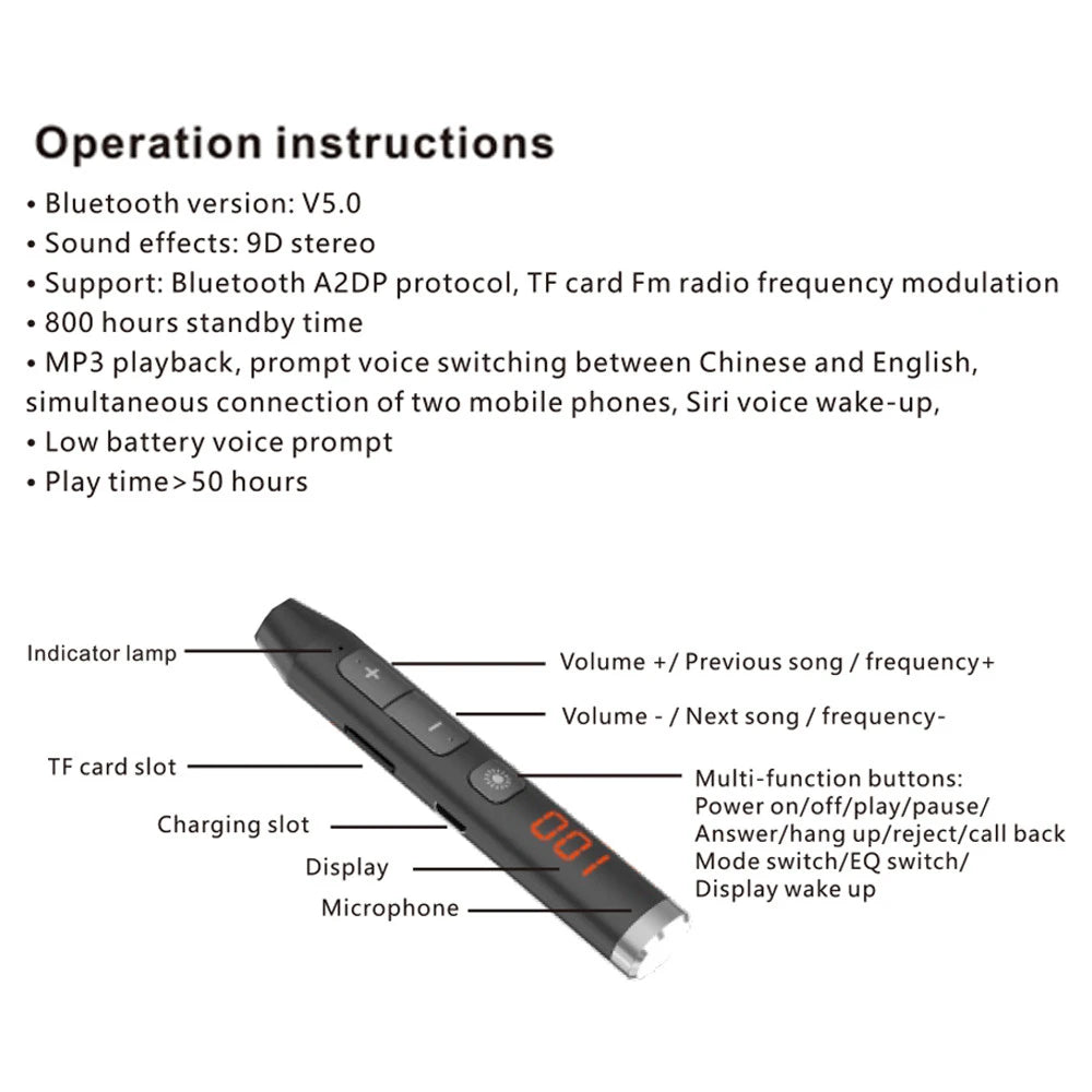 Wireless Headset Bluetooth 5.0 Earphone HiFi 9D Stereo Neck-Hanging Sport Headphone Support Bluetooth TF Card FM Audio Playback RELUX.STORE