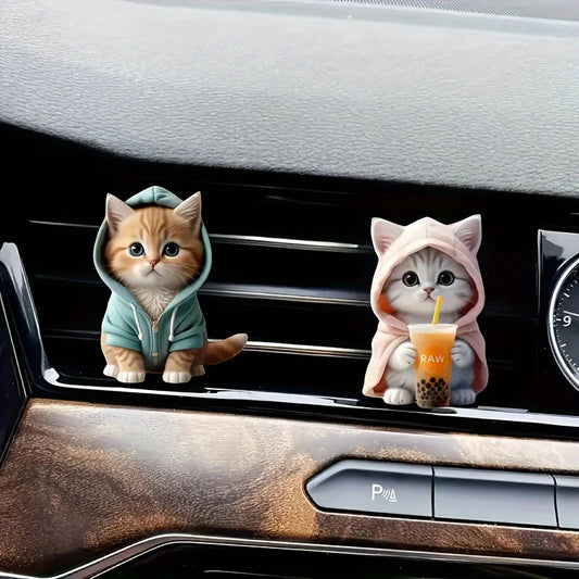 Cute cat acrylic car aromatherapy, long-lasting fragrance, vent clip, decorative and aromatherapy RELUX.STORE