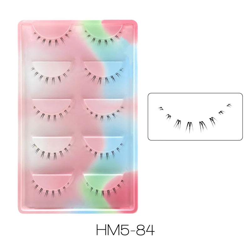 10Pairs Bottom Eyelashes Manga Lower Lashes Clear Band Wispy Small Flame Under Eye Lashes Korean Makeup Cosplay Tools RELUX.STORE