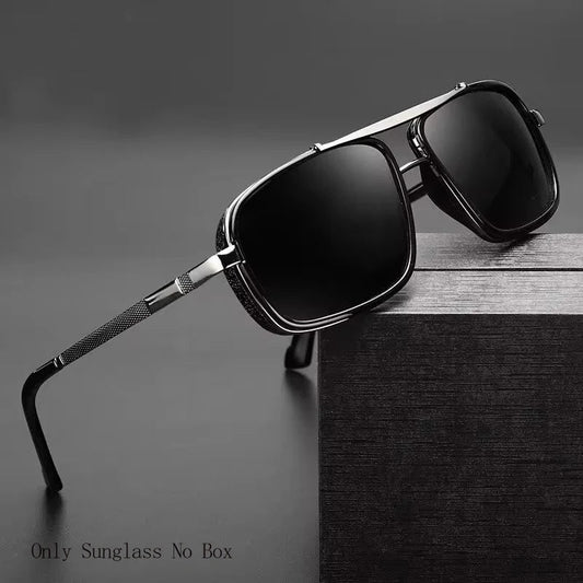 New Sunglasses Punk Sunglasses New Men's Square Uv400 Twin-beam Aviator Sunglasses RELUX.STORE