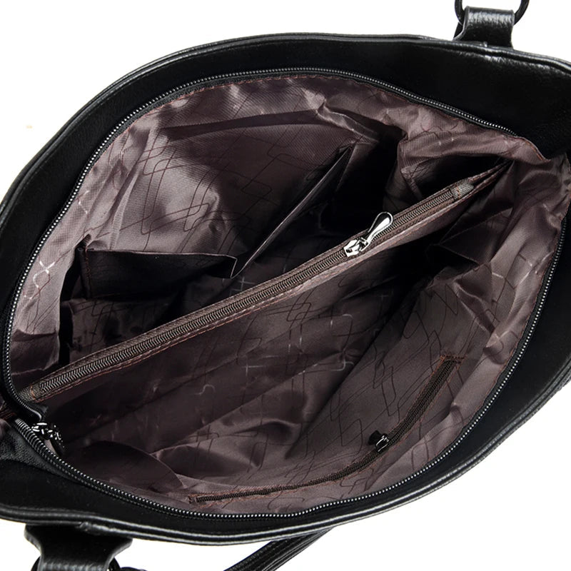 Luxury Soft Genuine Leather Handbag Fashion Women Shoulder Messenger Bag Solid Color Cowhide Tote Fashion Female Crossbody Sac RELUX.STORE