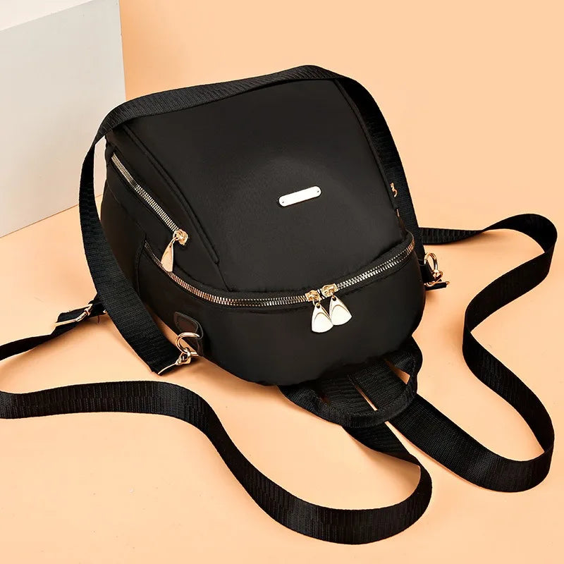 Simple Pu Black Large Capacity Backpacks Women Travel Bag Solid Harajuku Student Schoolbag Backpack Unisex Bags High Street