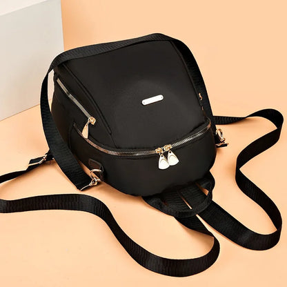 Simple Pu Black Large Capacity Backpacks Women Travel Bag Solid Harajuku Student Schoolbag Backpack Unisex Bags High Street