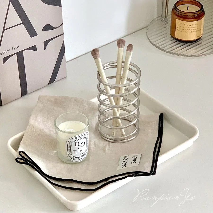 Stainless Steel Toothbrush Holder Bathroom Accessories Tool Toothpaste Makeup Brush Storage Rack Home Decoration Brush Holder