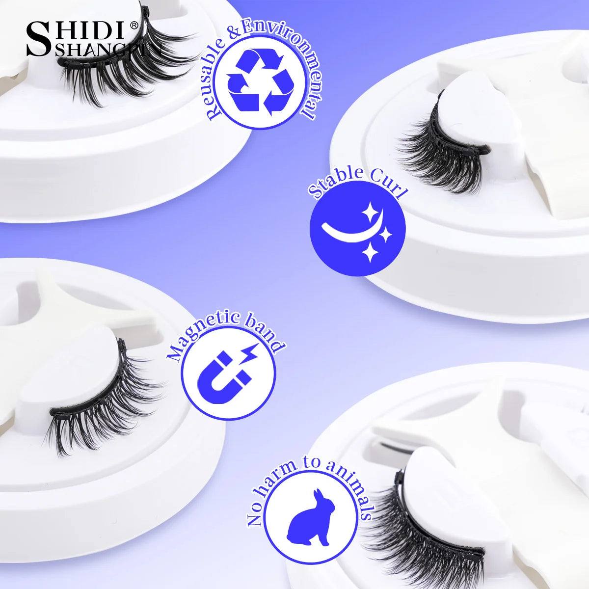 1 Pair Reusable Magnetic Eyelashes Tweezers Set Faux Mink Lashes Handmade 3D Natural False Eyelashes and Magnetic Tweezers Set RELUX.STORE