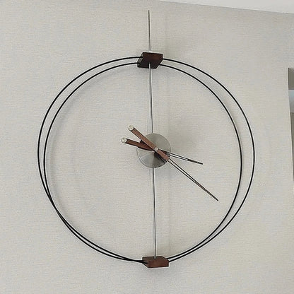 Spanish Minimalist Wall Clock Creative Luxury Living Room Art Clocks Solid Wood Pointer Large Wall Clock Silent Movement Clocks RELUX.STORE