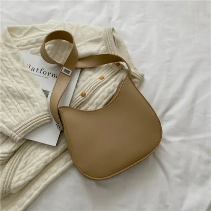 New Trendy and Fashionable Shoulder Underarm Bag PU Leather Solid Color Tote Handbag Luxury Brand Female Portable Shoulder Bag RELUX.STORE