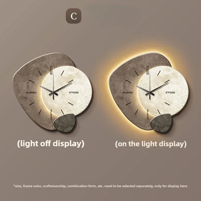 Modern wall clock in living room stylish large living room clock light design mechanism Nordic bedroom with silent decoration RELUX.STORE