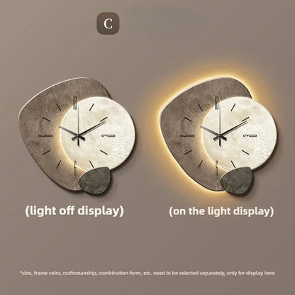 Modern wall clock in living room stylish large living room clock light design mechanism Nordic bedroom with silent decoration RELUX.STORE