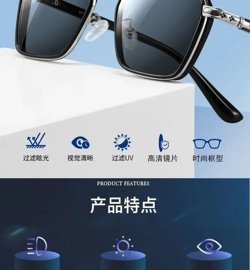 Trendy Sunglasses for Men Professional Day Night Driver Sun Glasses Male Fashion Vintage Eyewear Shades UV400 Protection RELUX.STORE