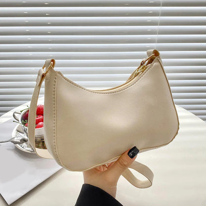 Retro Solid Color PU Leather Shoulder Underarm Bag Women's Fashion Handbags Hobos Purses and Handbag Ladies Crossbody Bags