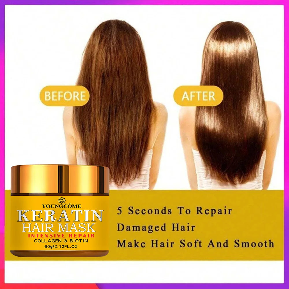 Hair Repairs Hair Mask Biotin Collagen Keratin Treatment Hairs Conditioner Hair Essential Oil Nourishing for Dry Damaged RELUX.STORE