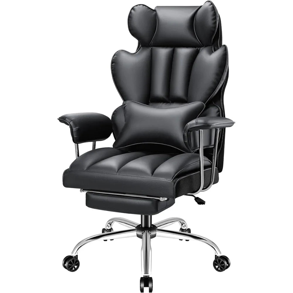 Office Chairs Big &Tall Office Chair, High Back Leather Chair with Footrest, Reclining Ergonomic Executive Suppo Office Chairs