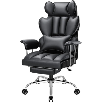 Office Chairs Big &Tall Office Chair, High Back Leather Chair with Footrest, Reclining Ergonomic Executive Suppo Office Chairs