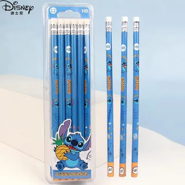 12pcs Disney Stitch Anime Pencil School Supplies Kid Colored pencils School Supplies Pencils Hb Pencils kids Birthday Xmas Gift