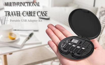 PD 60W Multifunctional USB Type C Data Cable Set Fast Charging For IPhone Xiaomi Charger Storage Box Adapter Card Pin Travel Box RELUX.STORE