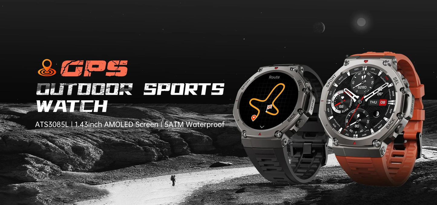 Xiaomi T-Rex 3 For Amazfit New Military gps smartwatc Built-in Compass Altimeter 10ATM Waterproof Sports Smartwatch Men Women