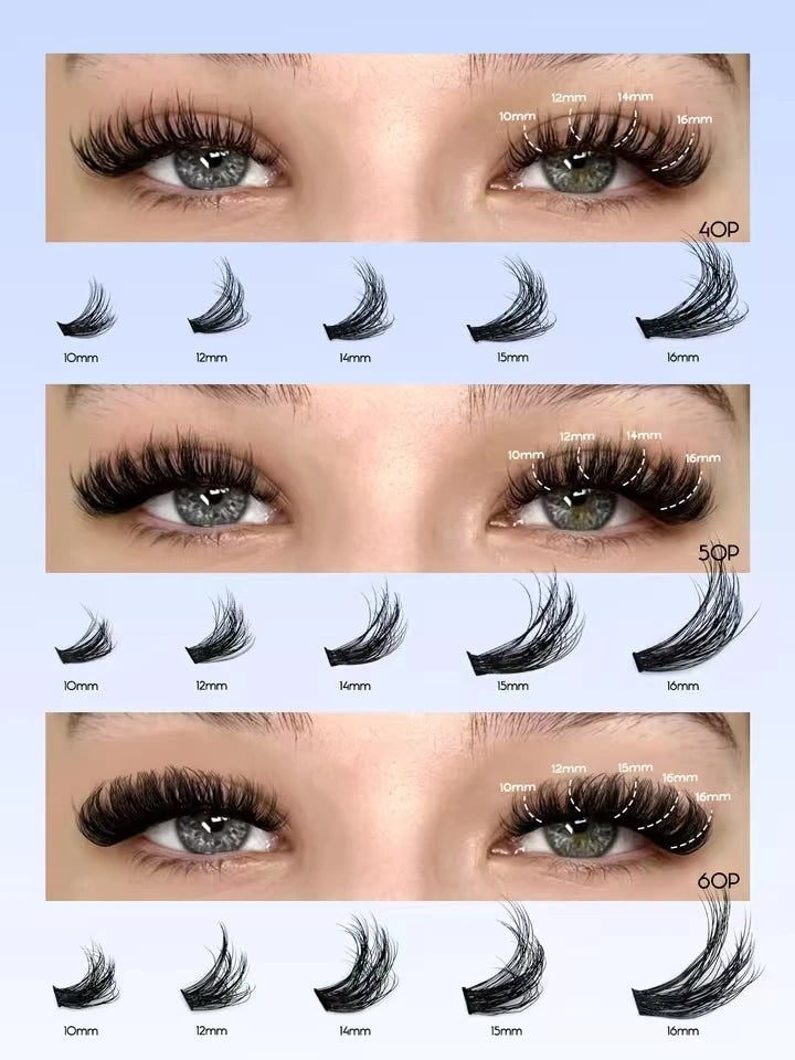 DIY Lashes Extension Kit Lash Bond and Seal Remover Eyelashes 200 PCS Clusters Makeup Tools for Gluing Lashes Gluing Glue RELUX.STORE