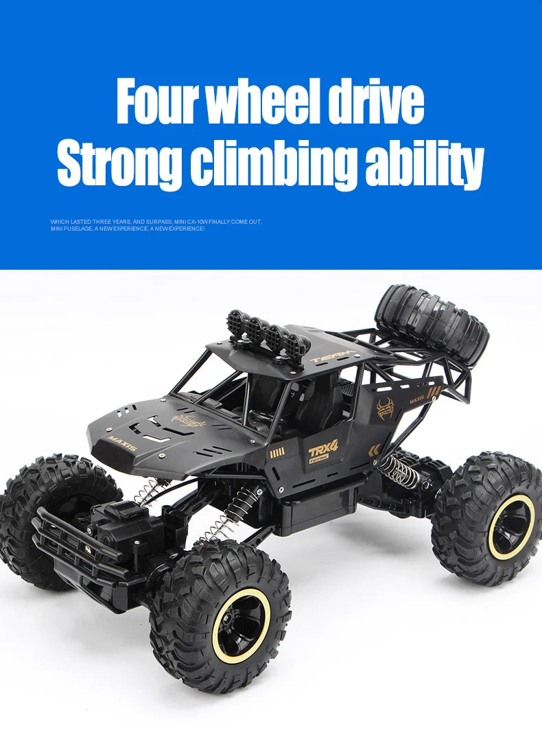 RC Cars Remote Control Car 1:12/16 Off Road Truck Metal Shell LED Headlights Offroad Monster RC Trucks 4WD All Terrain Toys Kids