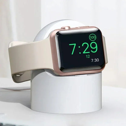 “Apple Watch Charger Stand – Durable Silicone Dock for iWatch Ultra/8/SE2/7/6/SE/4/3 (38–49mm) | Nightstand Mode Compatible | Stable Fast Charging Dock for All Apple Watch Models”