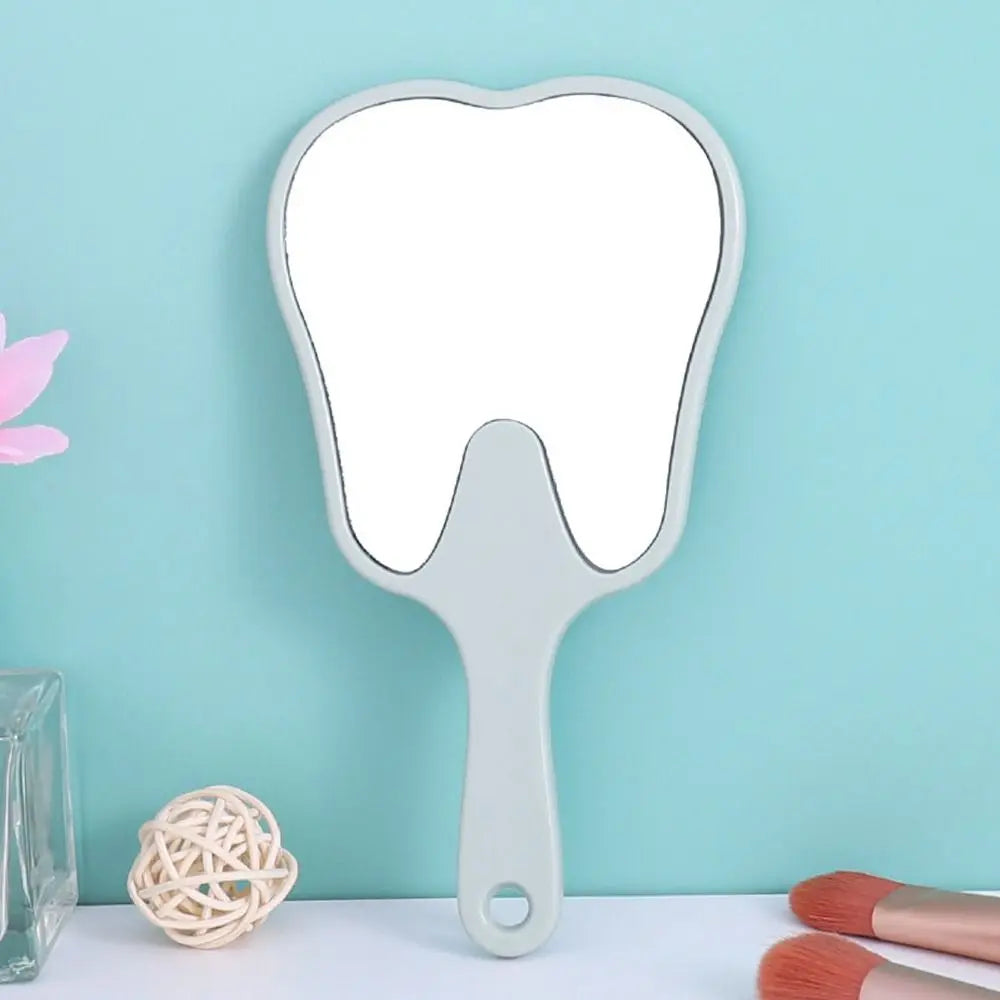 1PC Tooth Shaped Handheld Mirror Cute Makeup Mirror Durable High Definition Dental Mirrors Gifts RELUX.STORE