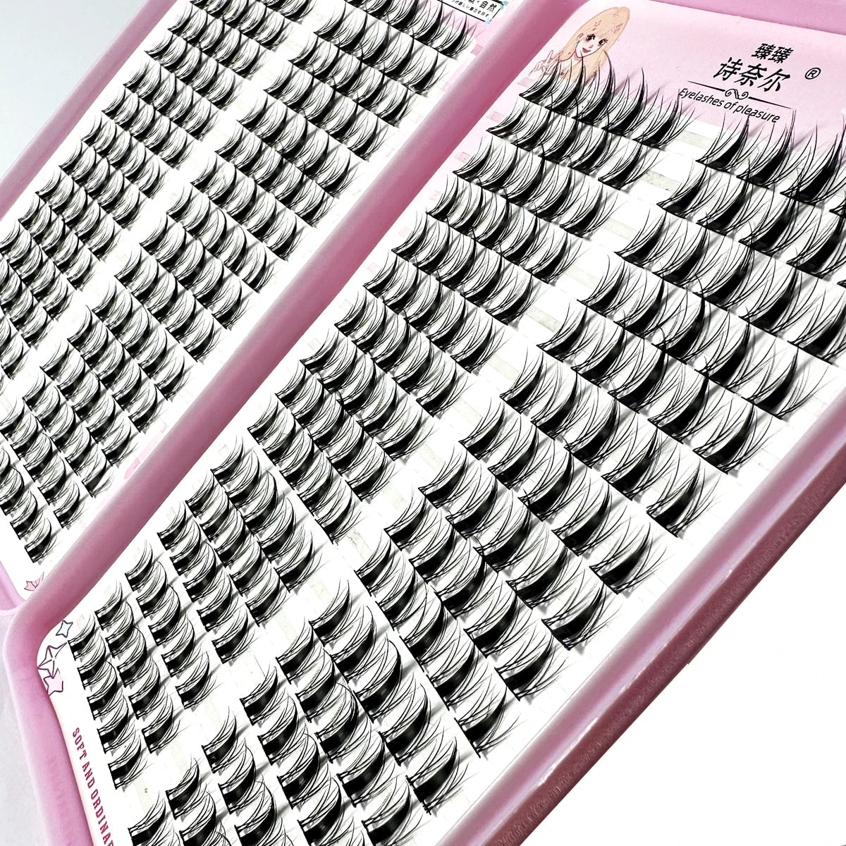 High-Capacity Individual Lashes 12/13/14mm Cluster Lashes Fluffy Natural Look DIY Eyelash Extension False Eyelashes Makeup RELUX.STORE