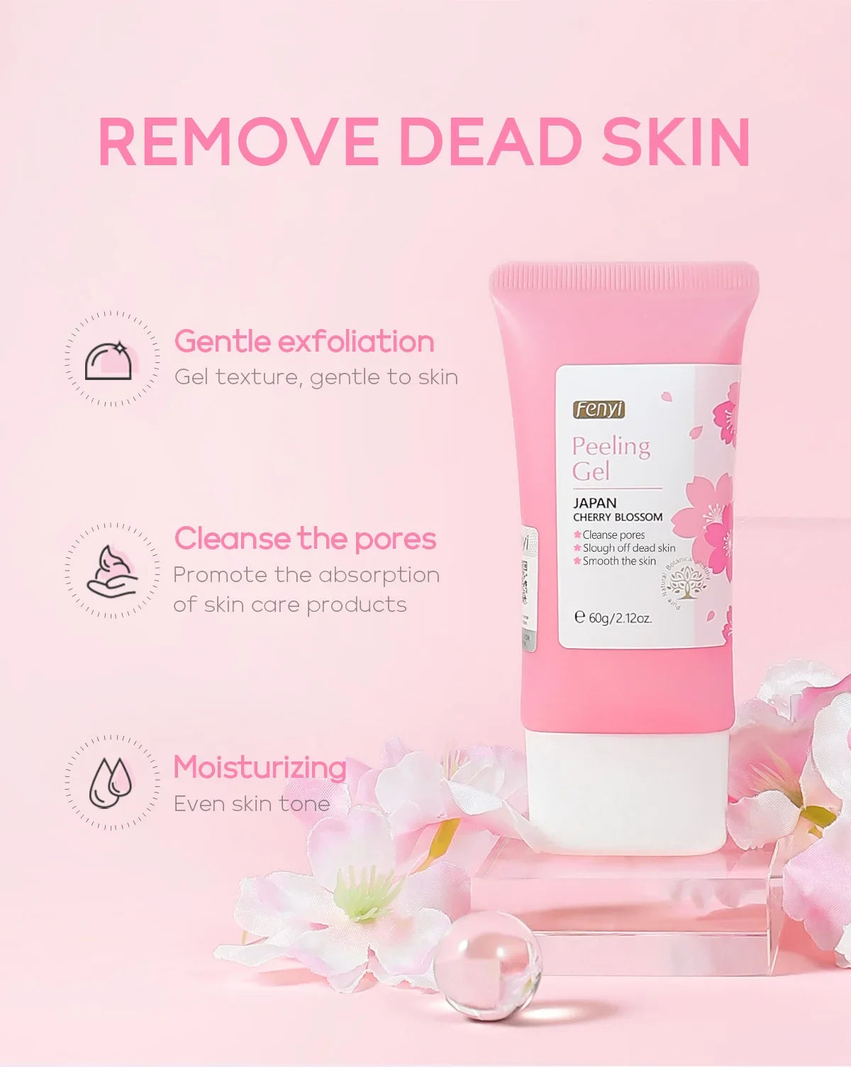 Sakura Face Deep Cleaning Exfoliating Gel Skin Care Whitening Moisturizer Repair Facial Scrub Skin Care 60g RELUX.STORE