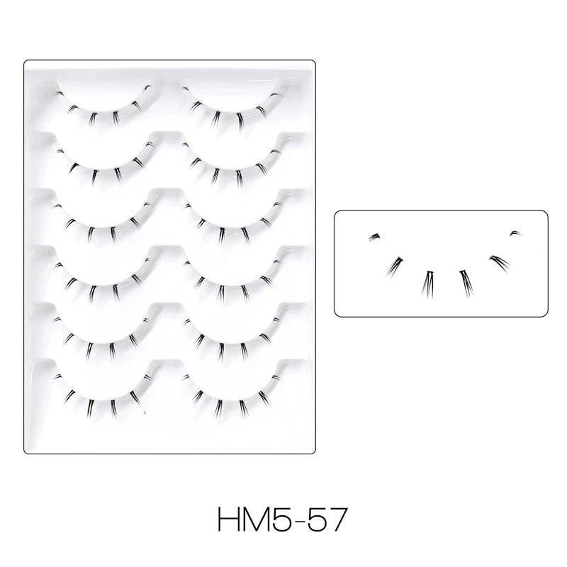 10Pairs Bottom Eyelashes Manga Lower Lashes Clear Band Wispy Small Flame Under Eye Lashes Korean Makeup Cosplay Tools RELUX.STORE