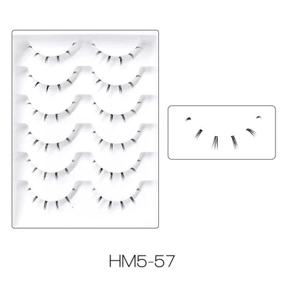 10Pairs Bottom Eyelashes Manga Lower Lashes Clear Band Wispy Small Flame Under Eye Lashes Korean Makeup Cosplay Tools RELUX.STORE