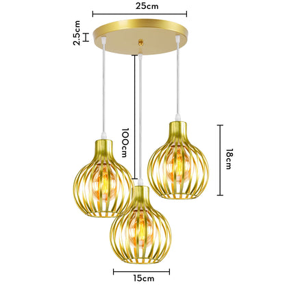 Retro Industrial Pendant Lamp Shade Geometric Modern Iron Lampshade Restaurant Hanging Light Creative Corridor Lighting Fixture