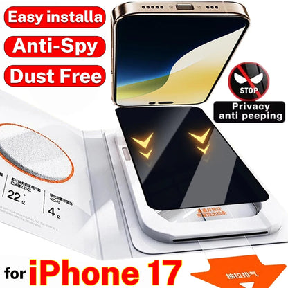 Anti-Spy Tempered Glass Films for iPhone 17 ProMax/17/17 Pro/17Air Shatterproof Privacy Screen Protector with Easy Install Kit RELUX.STORE