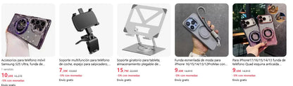 For iPhone17/15/14/13/12promax Rhinestone Phone Case Makeup Mirror Holder Quicksand Glitter Case RELUX.STORE