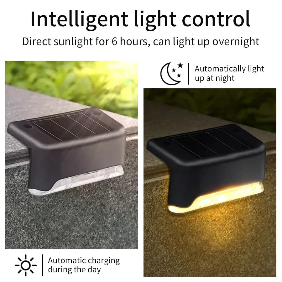 1-8 Pack Led Solar Step Lights Outdoor Fence Garden Lamp for Stairs Yard Patio Pathway Deck 3 Colors Waterproof RGB Sunlight RELUX.STORE