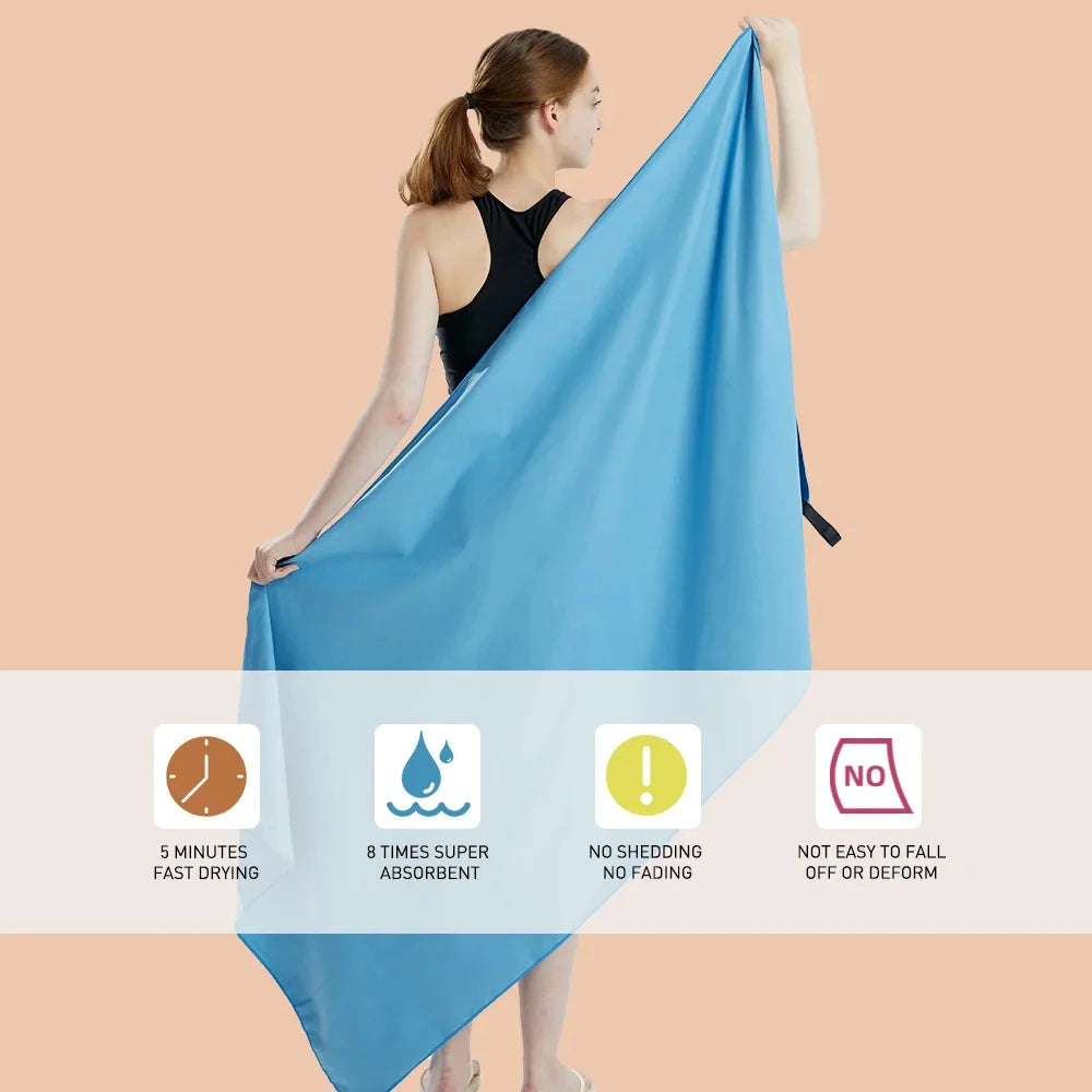 Microfiber Quick Dry Sandproof Towel | Lightweight Compact for Swim Yoga Gym Beach Travel Sports Accessories