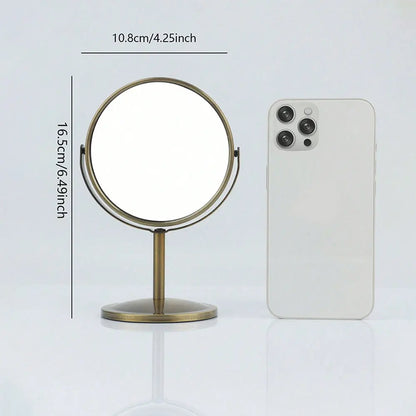 3/4/5in Double-Side Makeup Mirror With 2X Magnification Clear Reflection And Easy To Carry Desktop Vanity Mirror With Stand