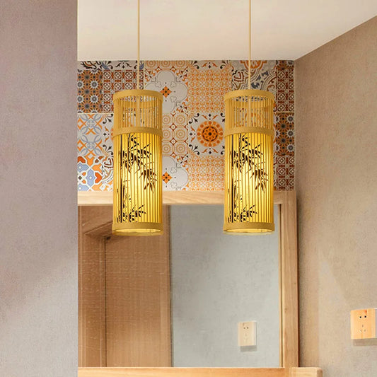 Chinese Style Bamboo Art Bamboo Chandelier Creative Zen Teahouse Restaurant Hotel Hot Pot Shop B&B Japanese Style Bamboo Lantern