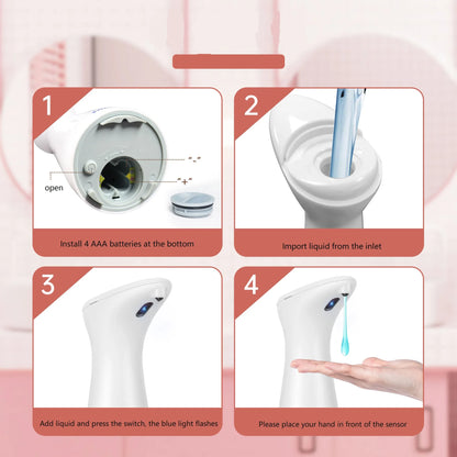 Automatic Sensor Soap Dispenser White High Quality Abs Waterproof Hand Soap Sensor Bathroom Smart Wash Handpiece