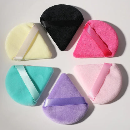 10/20Pcs Triangle Velvet Powder Puff Pizza Flours Mini Face Makeup Sponge Cosmetics Washable Lightweight Makeup Tool RELUX.STORE