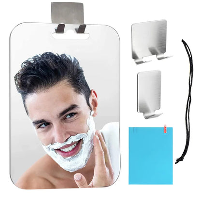 Acrylic Anti Fog Mirror Bathroom Tools Shower Shaving Fogless Mirror Washroom Travel Accessories With Wall Suction For Men Women