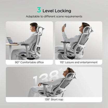 Ergonomic Office Chair, Big and Tall Mesh Office Chair with 6-Way Dynamic Lumbar Support, 3D Adjustable Armrests