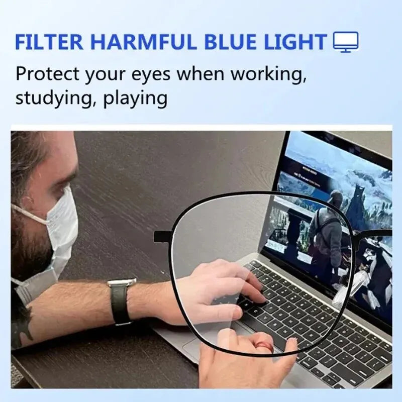 High Quality Titanium Frame Reading Glasses for Women and Men Anti Blue Light Presbyopia Eyewear with Diopter +1.0 To +4.0 RELUX.STORE