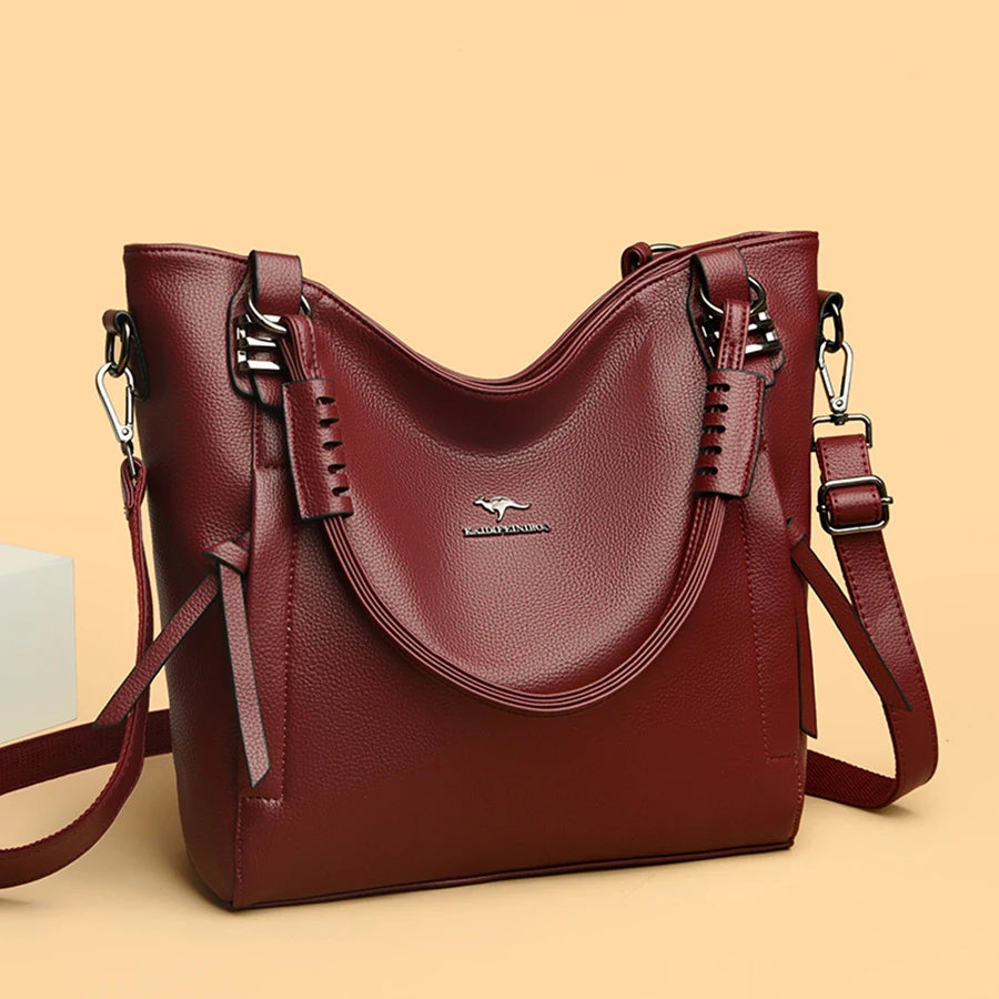 Luxury Soft Genuine Leather Handbag Fashion Women Shoulder Messenger Bag Solid Color Cowhide Tote Fashion Female Crossbody Sac RELUX.STORE